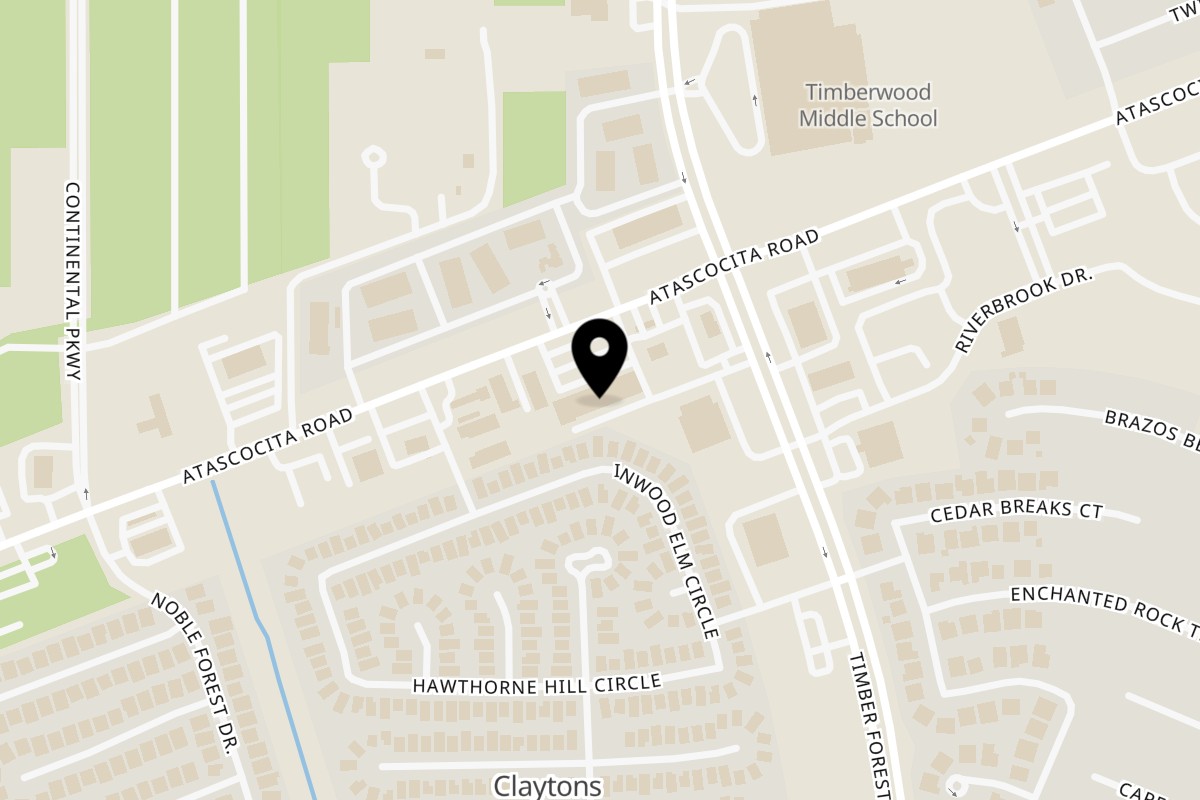 Map showing the location of Suzie's Fusion Cuisine on 5324 Atascocita Road Suite K in Humble